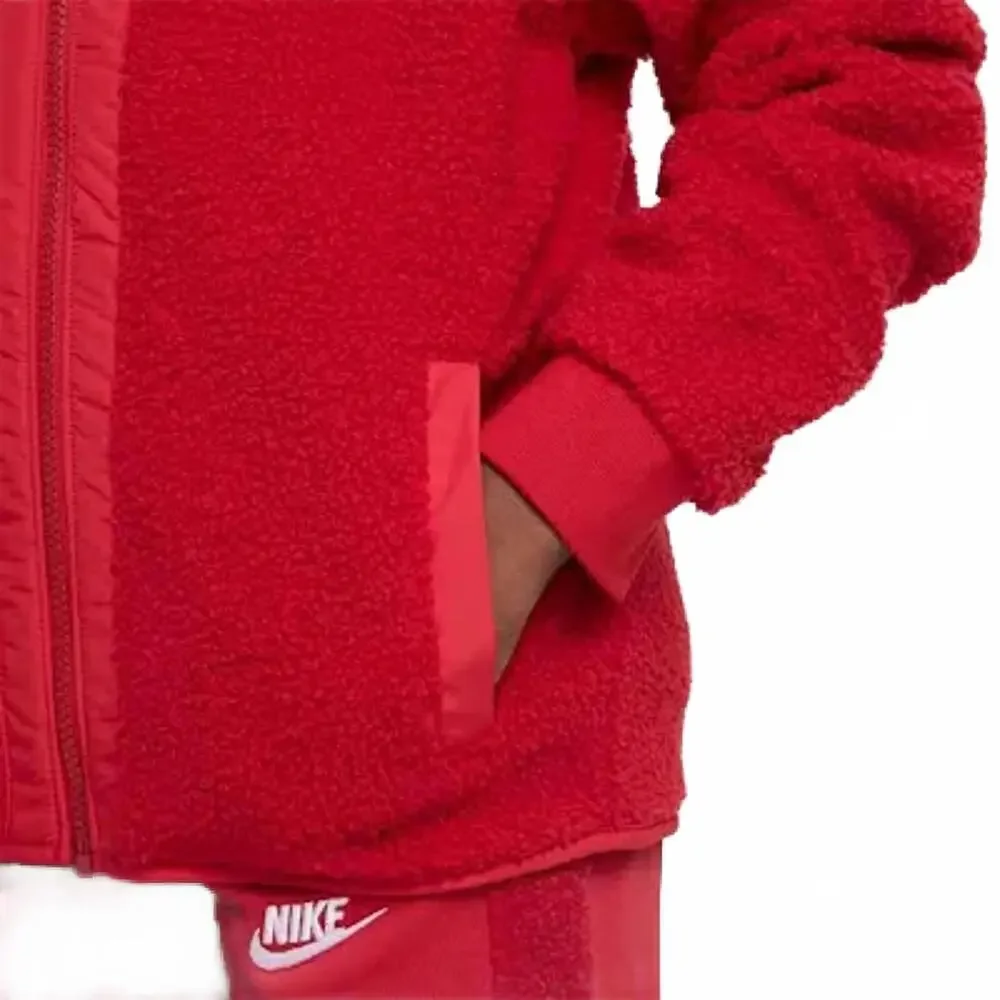 Nike Boys' Sportswear Club Fleece Winterized Full-Zip Hoodie - Gym Red - XL
